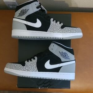 Nike Air Jordan 1 Mid Black and Gray